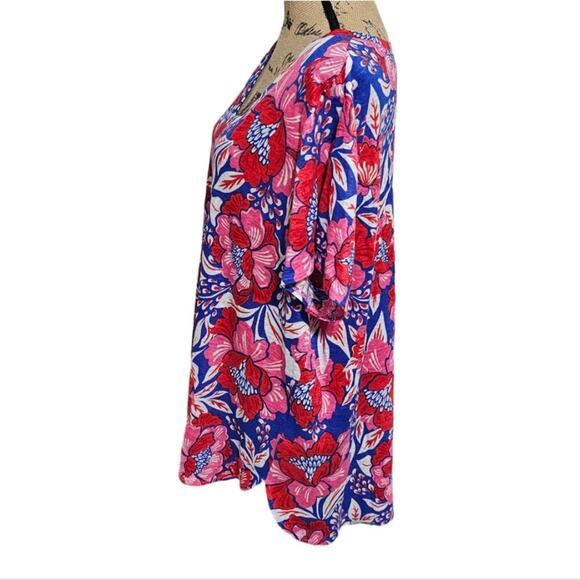 SIGRID OLSeN 100% Linen Tropical Floral Blouse Plus Size 2X New! - Picture 4 of 6